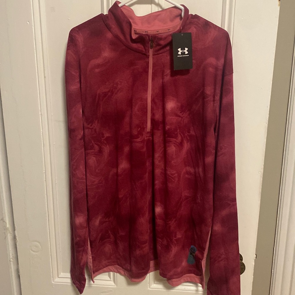 XL, Red patterned, under armor athletic quarter zip
